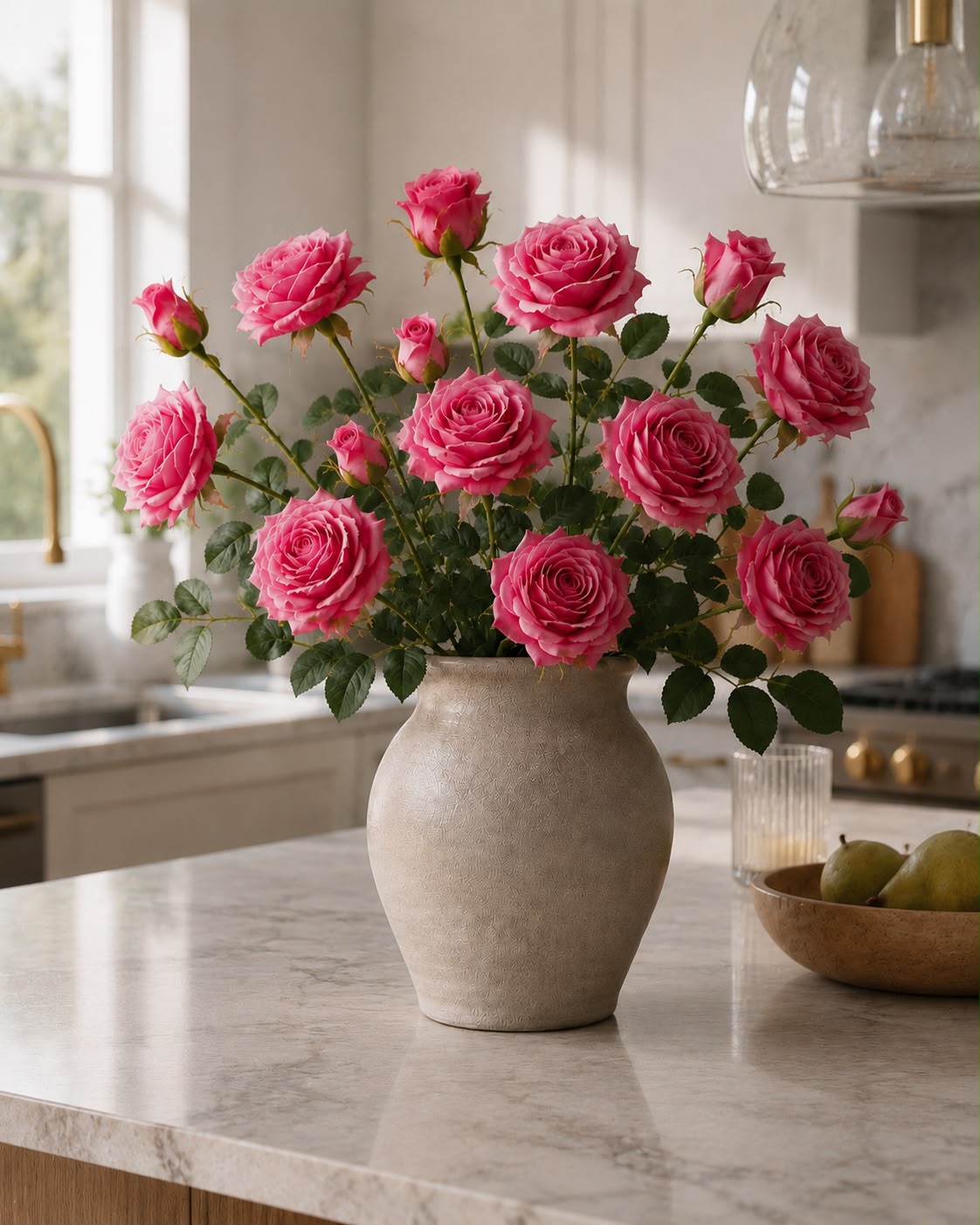 Pink Rose & Bud