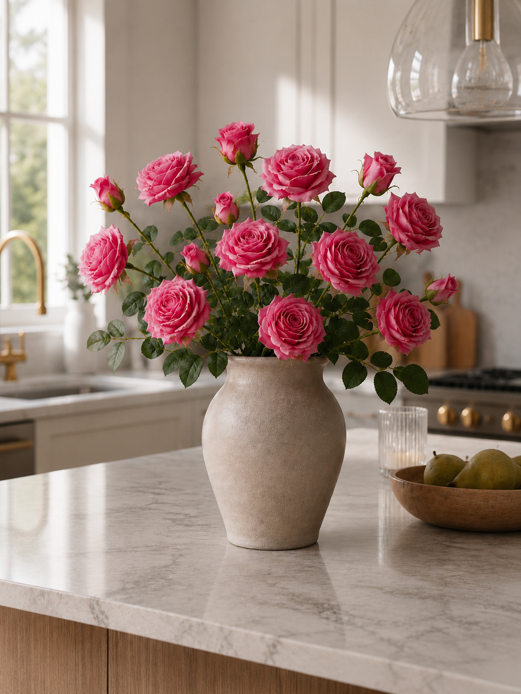 Pink Rose & Bud