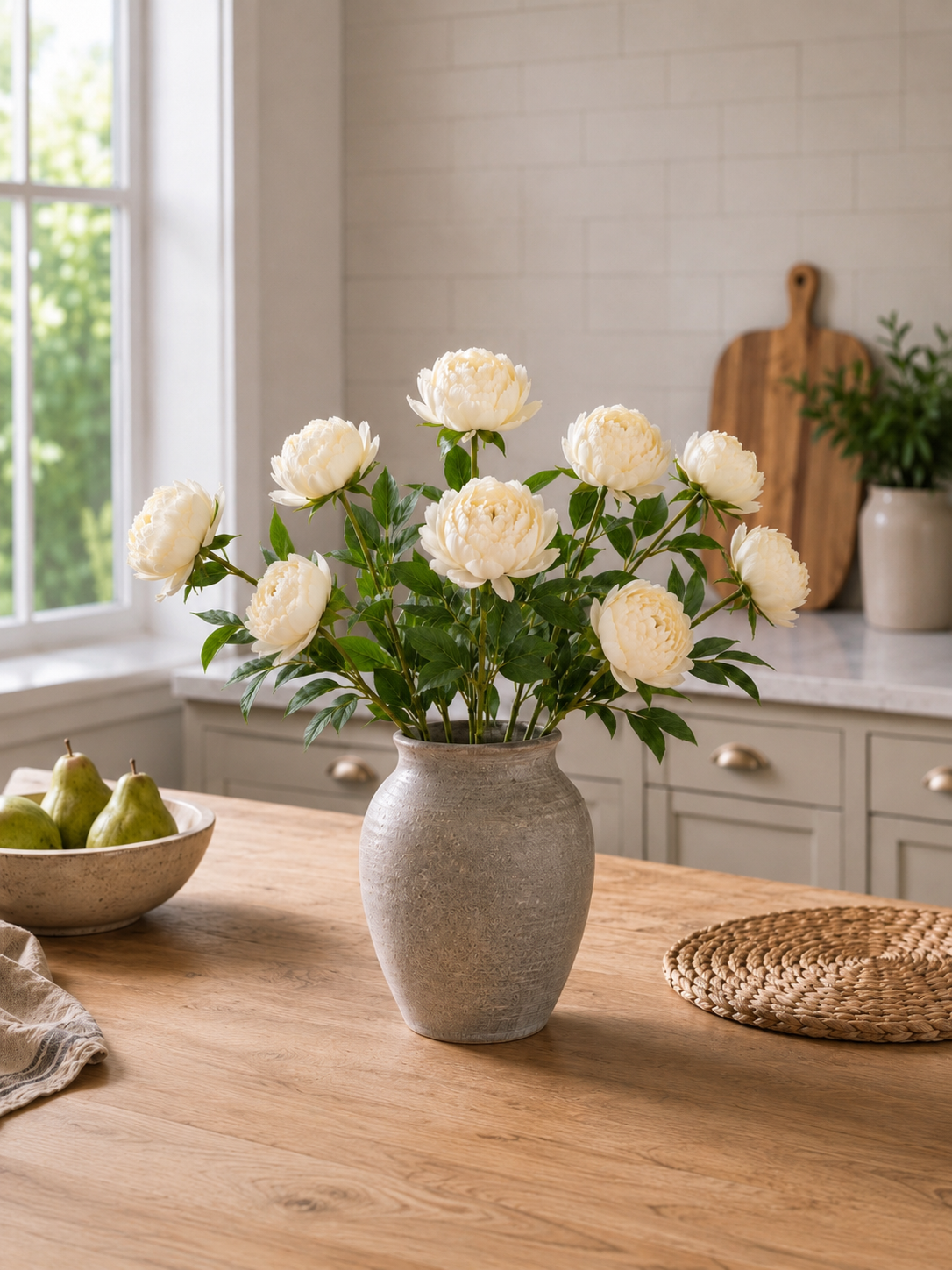 Cream Millicent Peony Stem