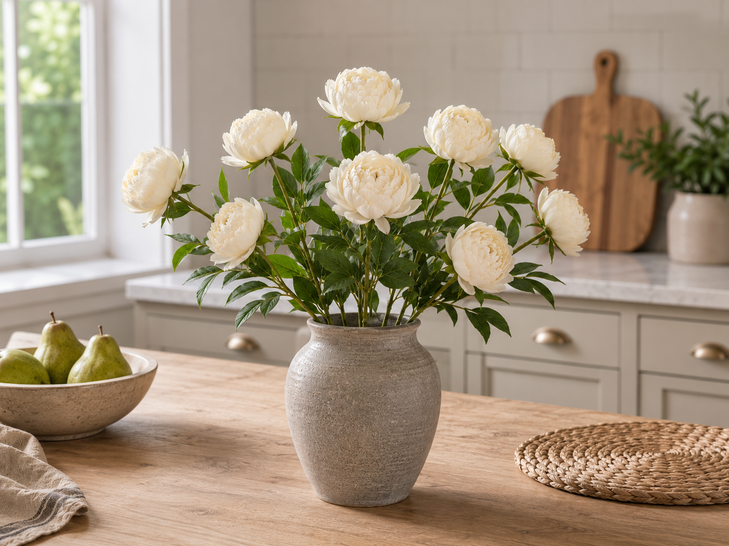 Cream Millicent Peony Stem